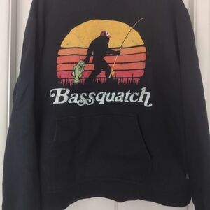 Port & Company Bassquatch Black Men's Size XL Graphic Hoodie